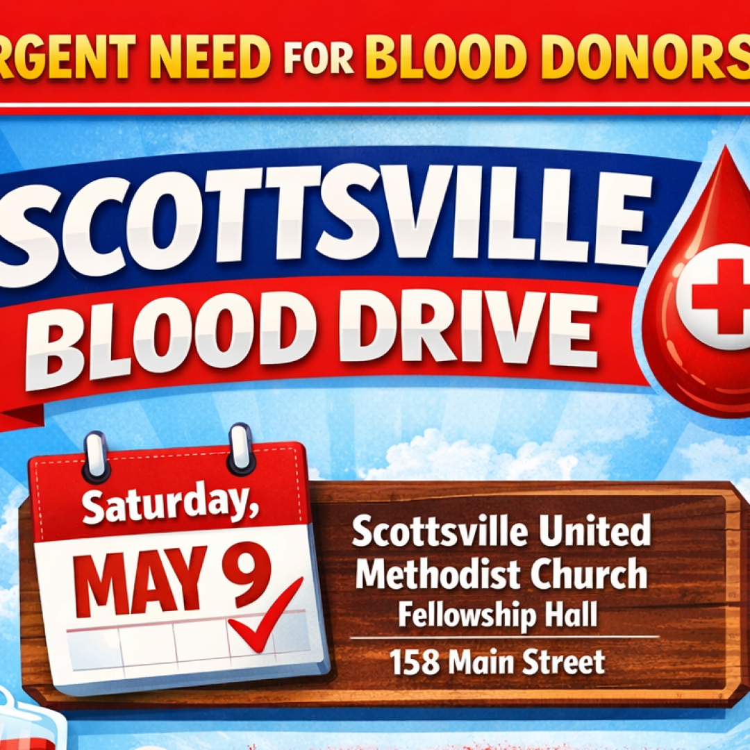 scottsville blood drive promotional flyer